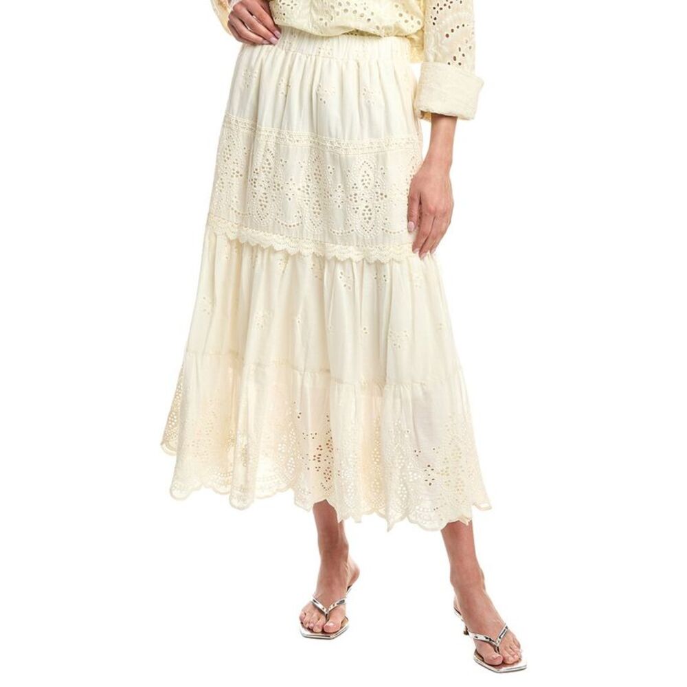 Colette Rose Womens  Eyelet Midi Skirt, White